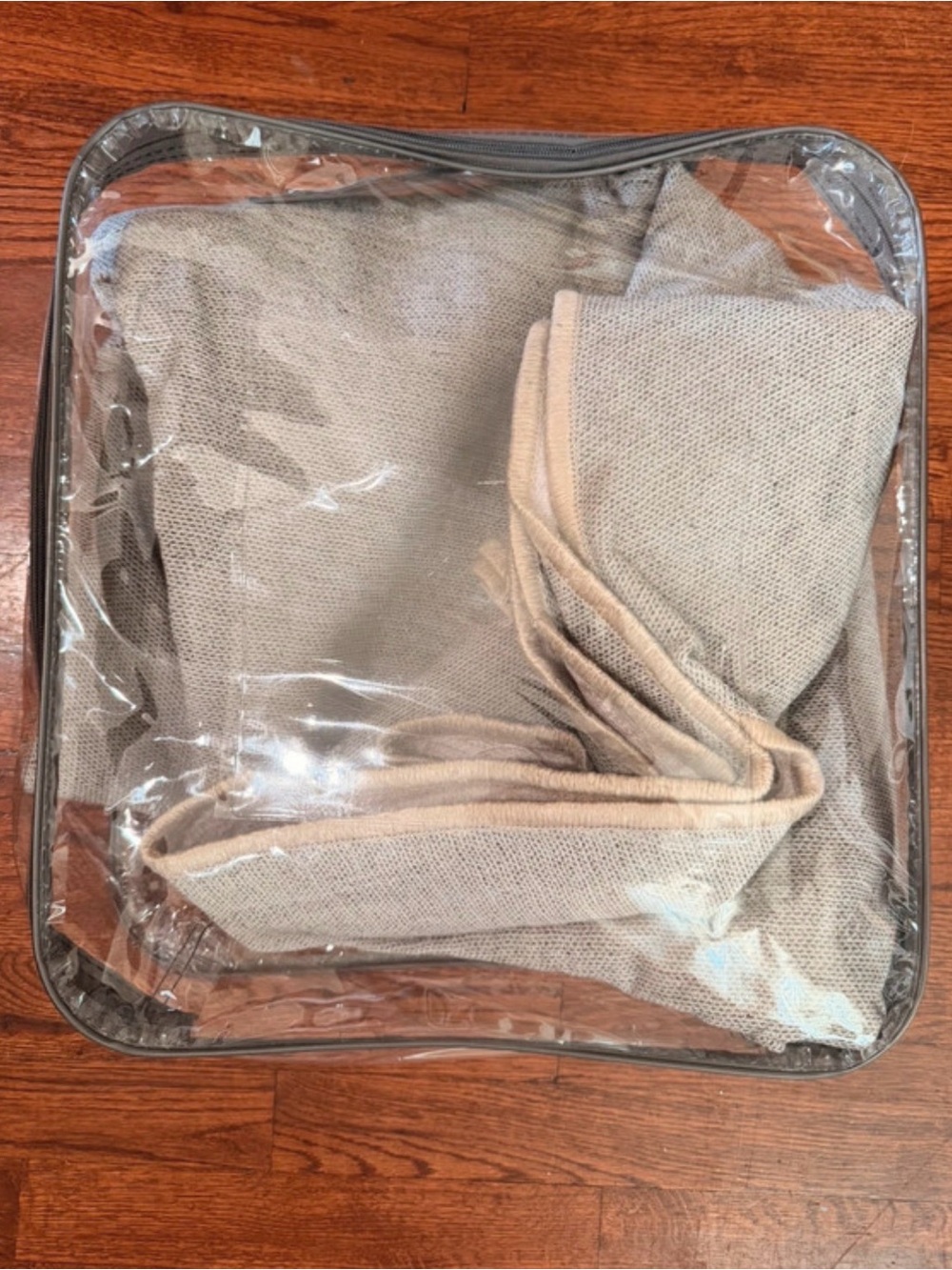 Round Textured Area Rug - Neutral Cream washable - Picture 5 of 5